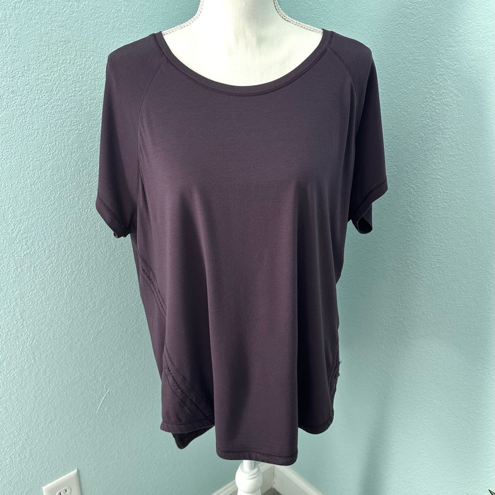 Tangerine XXL Plum Purple Activewear Top Scoop Neck Workout EUC